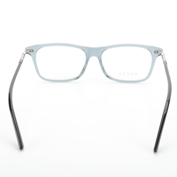 New Gucci GG05190A Blue/Grey & Silver, Rectangular Eyeglasses with Case - Picture 3 of 9